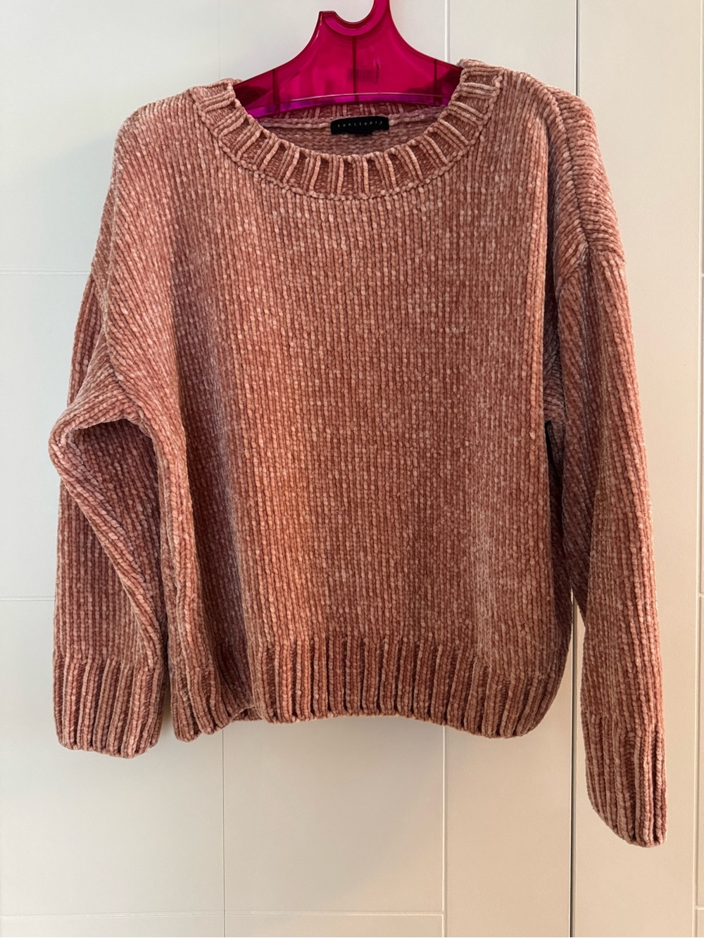 Cozy Chenille Crewneck Sweater - Dusty Rose - L